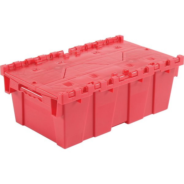 Global Industrial Distribution Container With Hinged Lid 19-5/8x11-7/8x7 Red 442218RD